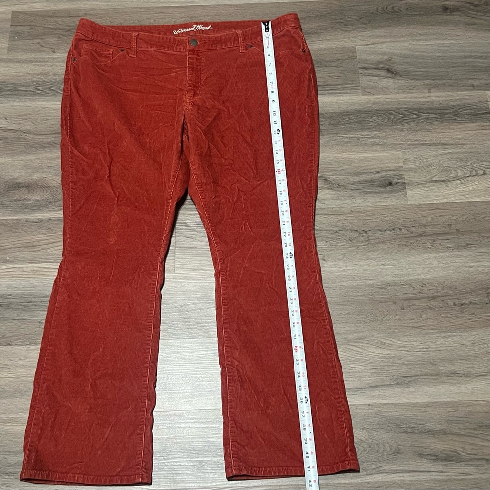 Universal Thread 22w Pants Rust Red Corduroy Skin… - image 7